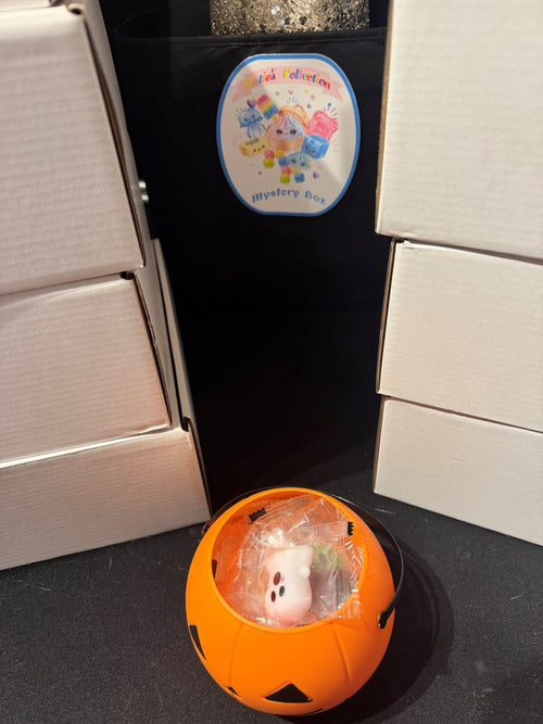 Halloween Squishy and One Authentic Schylling Jack-O-Lantern Needoh Mystery Box